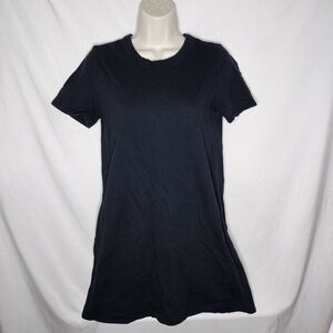 Womens Mud Pie Cotton Crew Neck Short Sleeve Shirt Dress Pockets Casual S 4 6